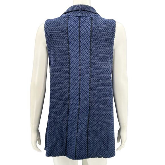 Habitat Sweater Womens Medium Blue‎ Chunky Knit Button Up Cardigan Lagenlook - Picture 5 of 8